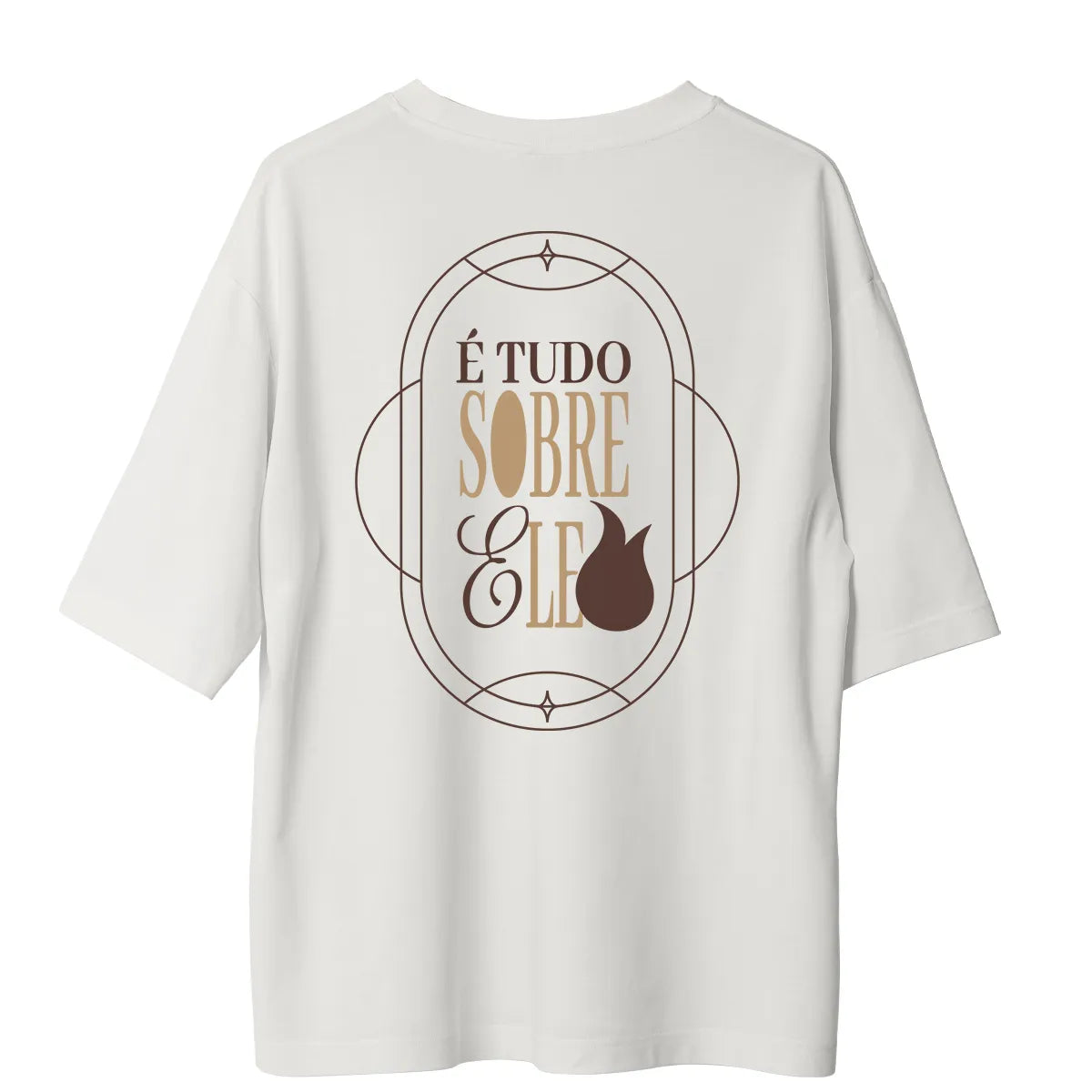 Camiseta Cristã Oversized - É tudo sobre ele | Branca