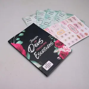 Abas Adesivas para Bíblia | Jornada com Deus Através das Escrituras | Floral