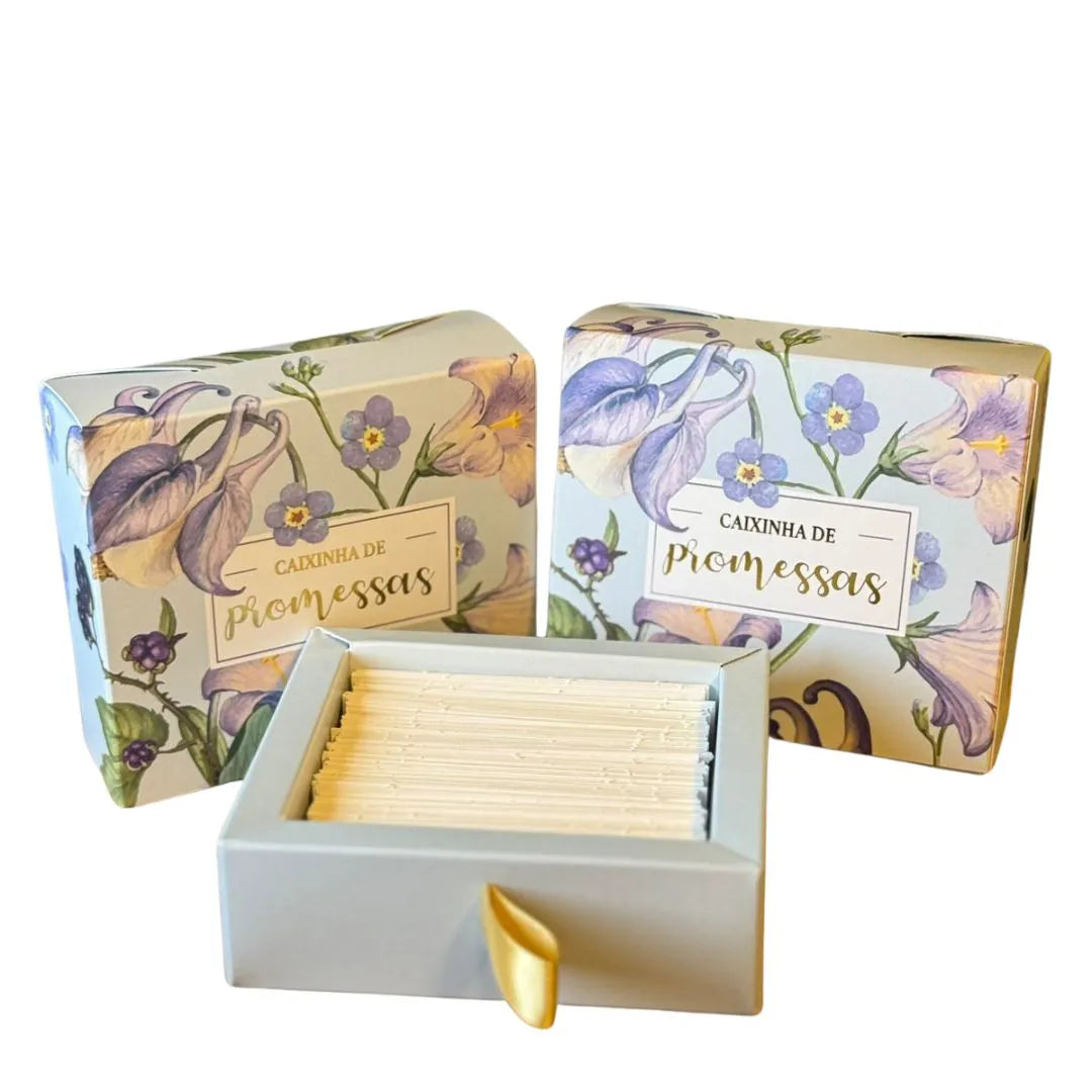 Caixinha de promessas - Flores Azul