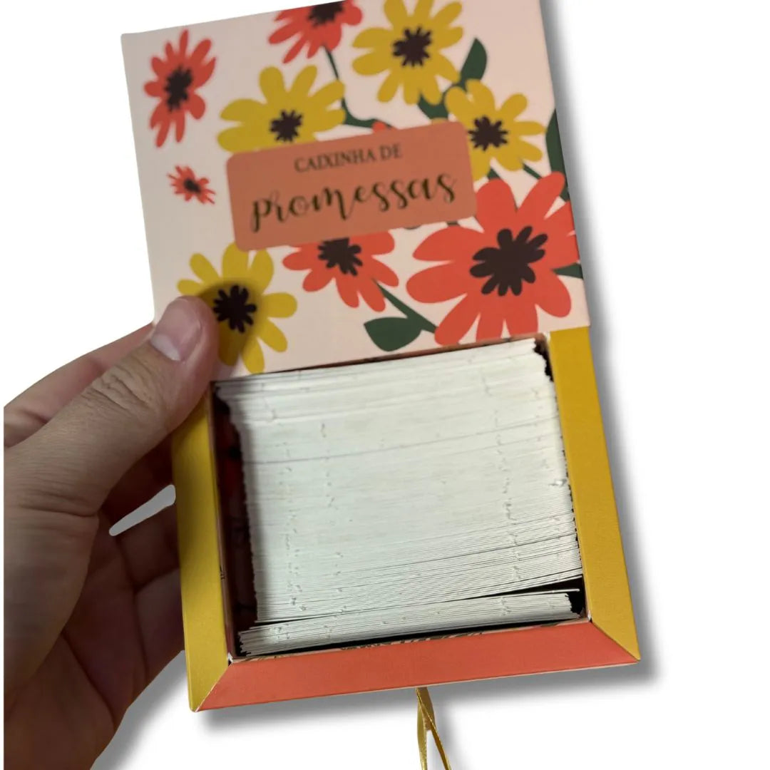 Caixinha de promessas - Flores Laranja
