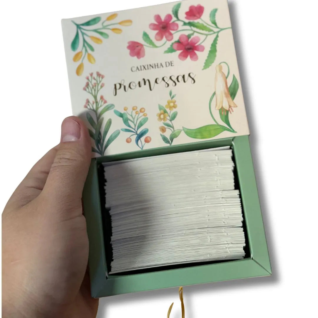 Caixinha de promessas - Flores Verde