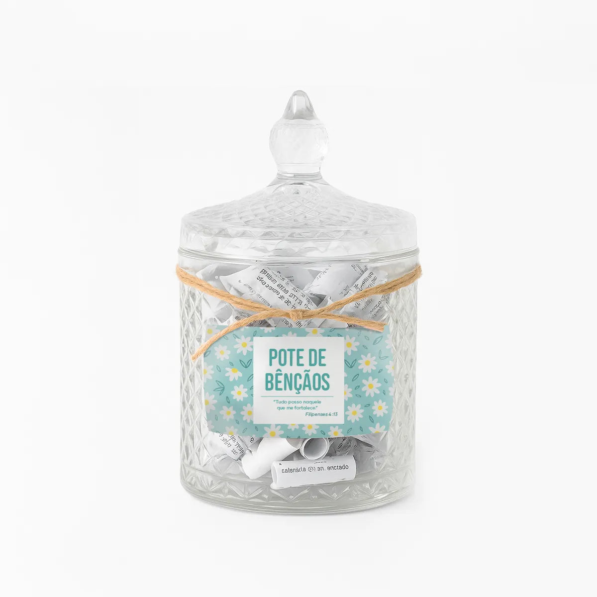 Pote de bençãos - Floral margarida | Escolha seu versículo